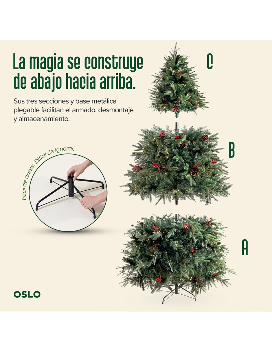 Árbol de navidad de PVC con 200 luces 4