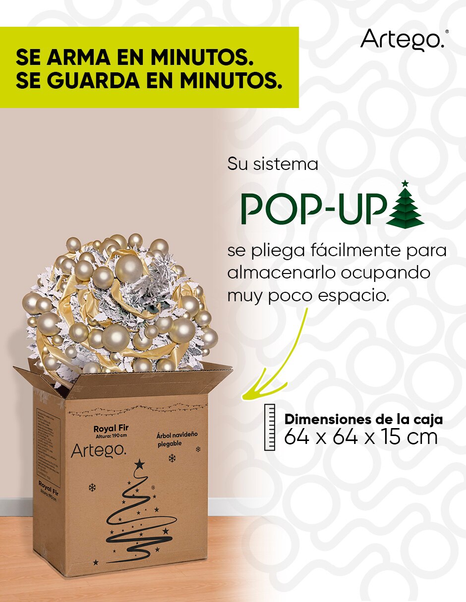 Árbol de navidad Royal Pop-Up Tree Luces LED Christmas tree de PVC con 180 luces 5