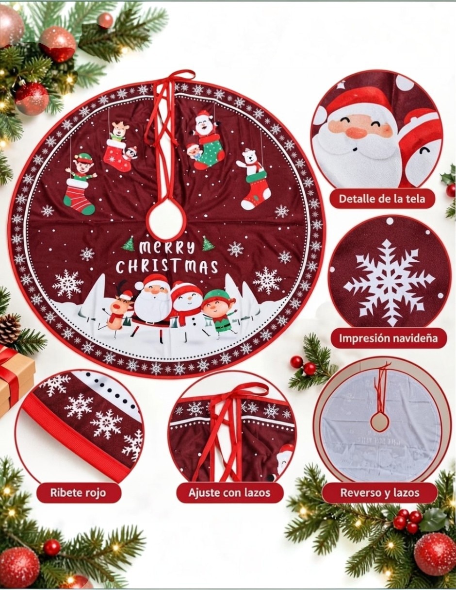 Pie de árbol Pie de Árbol de Navidad estampado Navideño 2