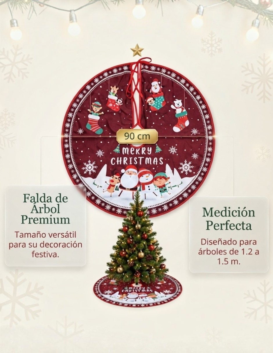 Pie de árbol Pie de Árbol de Navidad estampado Navideño 6
