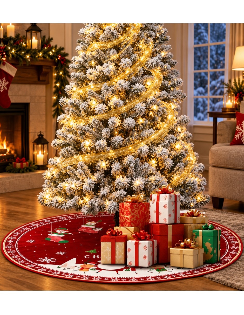 Pie de árbol Pie de Árbol de Navidad estampado Navideño 4