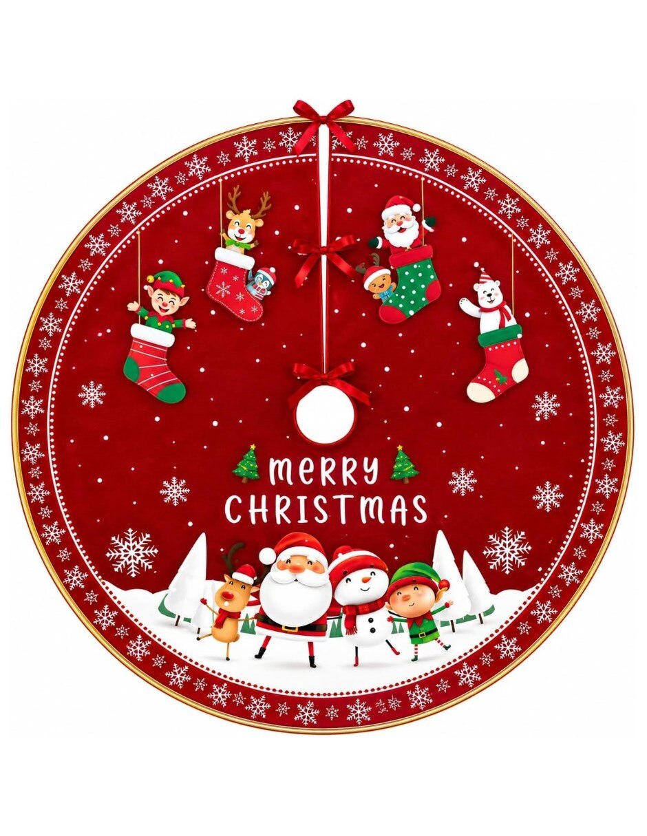 Pie de árbol Pie de Árbol de Navidad estampado Navideño Pie de árbol Pie de Árbol de Navidad estampado Navideño