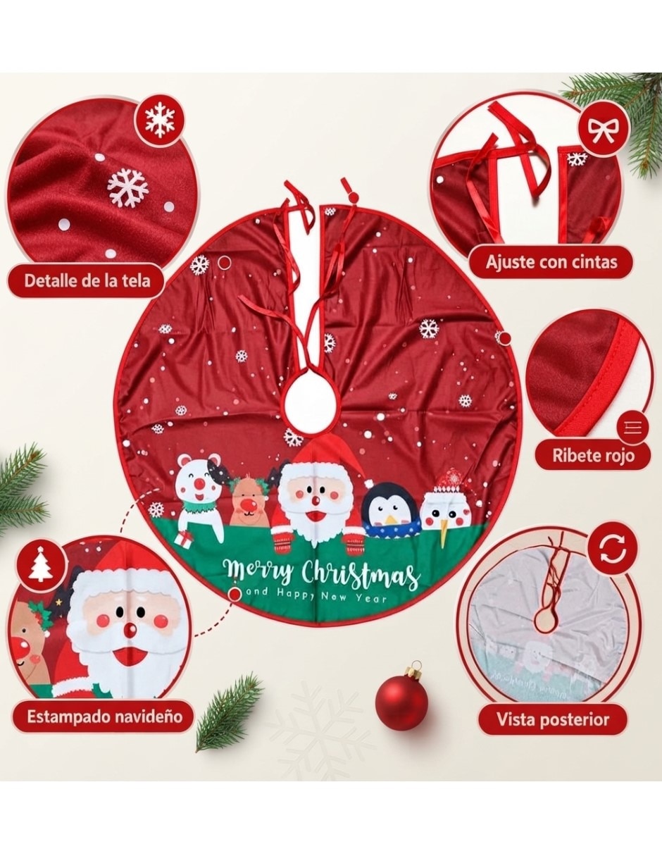 Pie de árbol Pie de Árbol de Navidad estampado Navideño 2