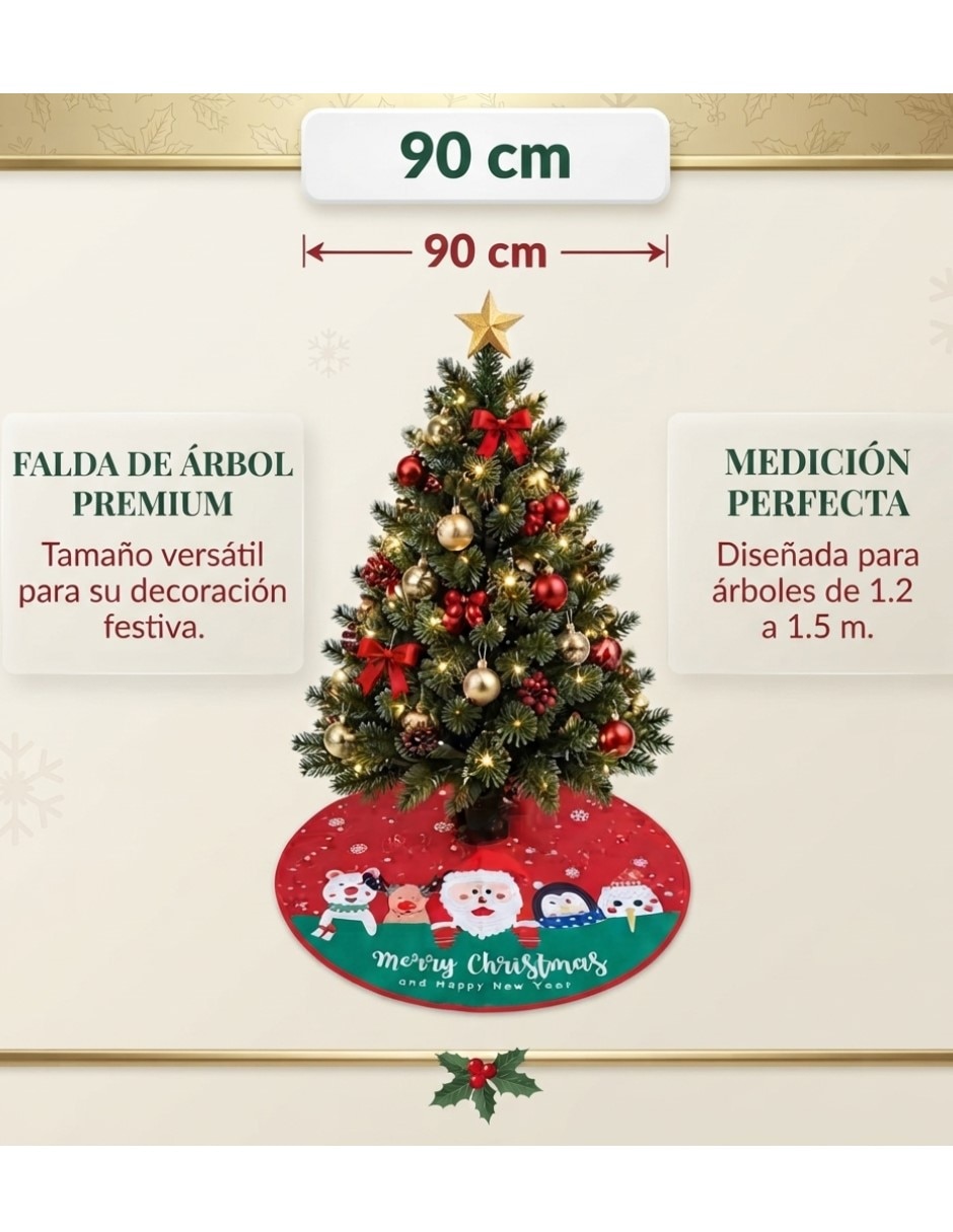Pie de árbol Pie de Árbol de Navidad estampado Navideño 6