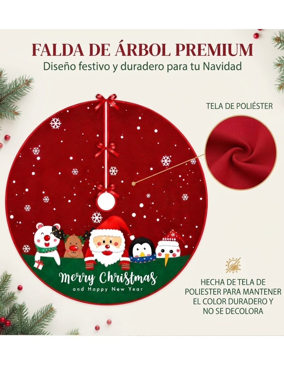 Pie de árbol Pie de Árbol de Navidad estampado Navideño 3