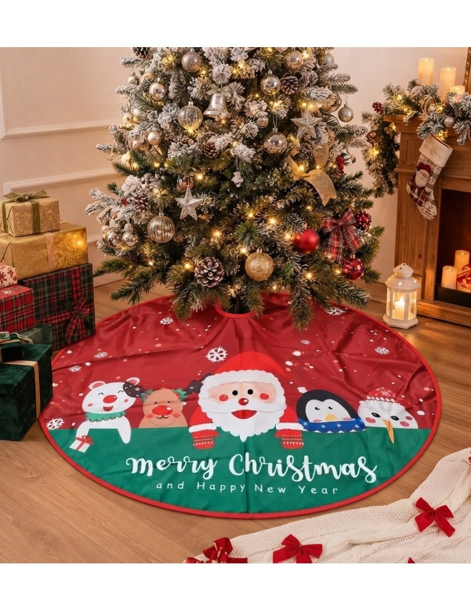 Pie de árbol Pie de Árbol de Navidad estampado Navideño 4