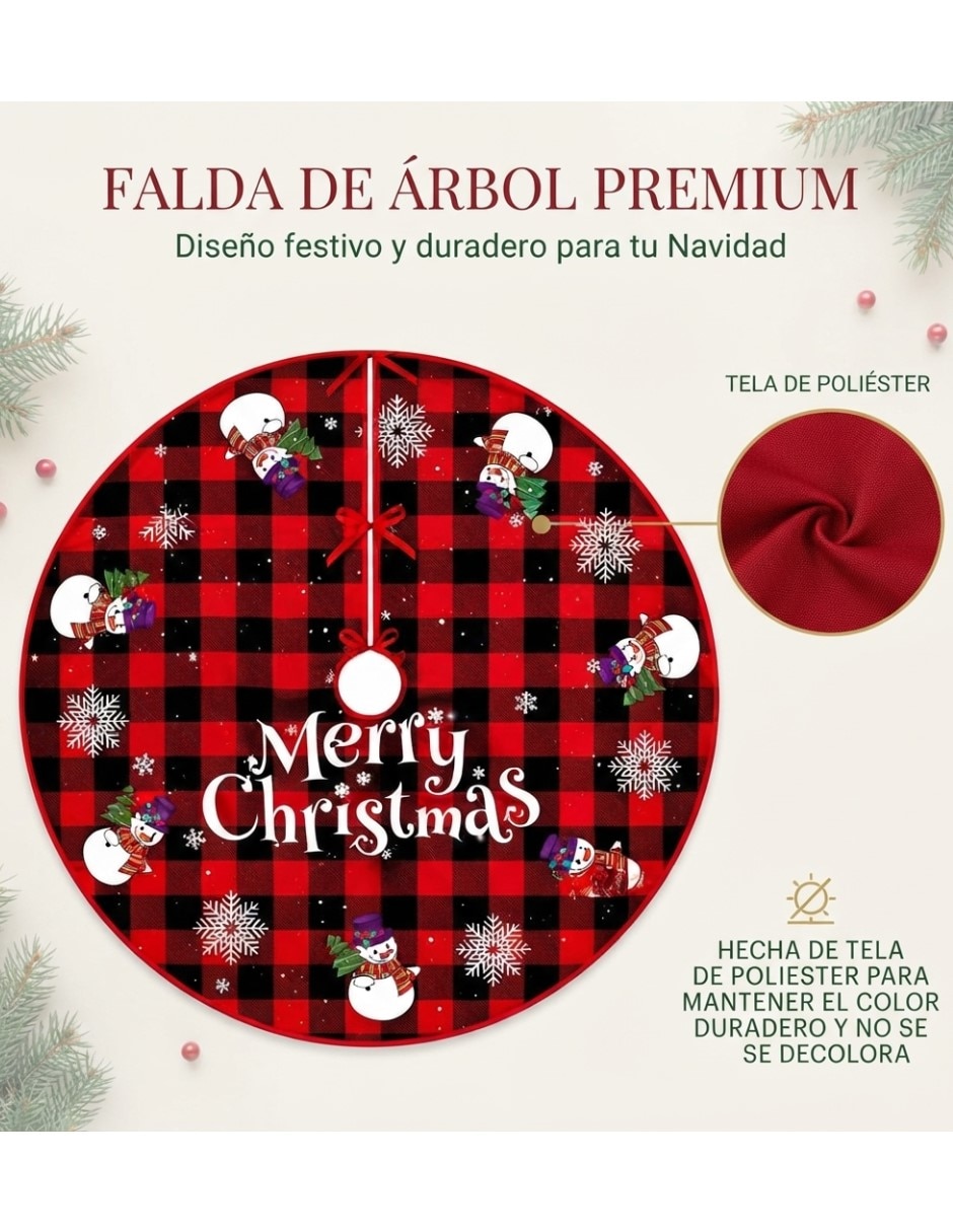 Pie de árbol Pie de Árbol de Navidad estampado Navideño 3