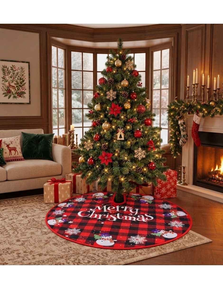 Pie de árbol Pie de Árbol de Navidad estampado Navideño 4
