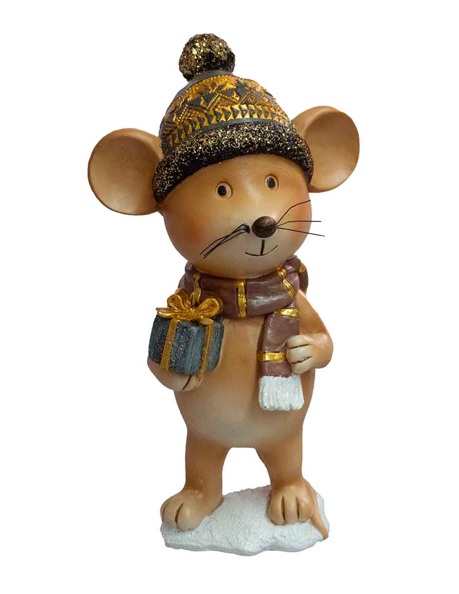 Figura decorativa de Ratón Navidad de Resina Figura decorativa de Ratón Navidad de Resina