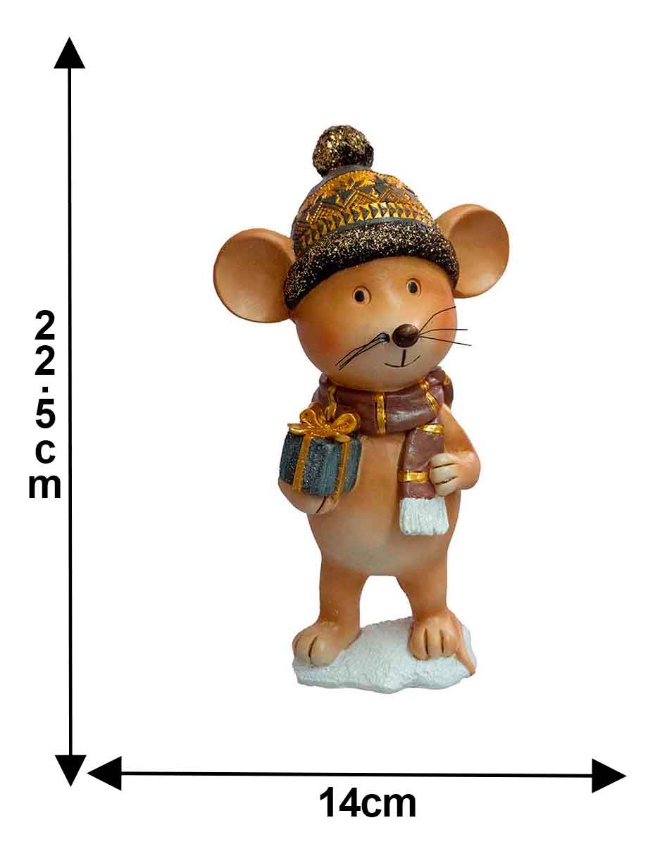 Figura decorativa de Ratón Navidad de Resina 3