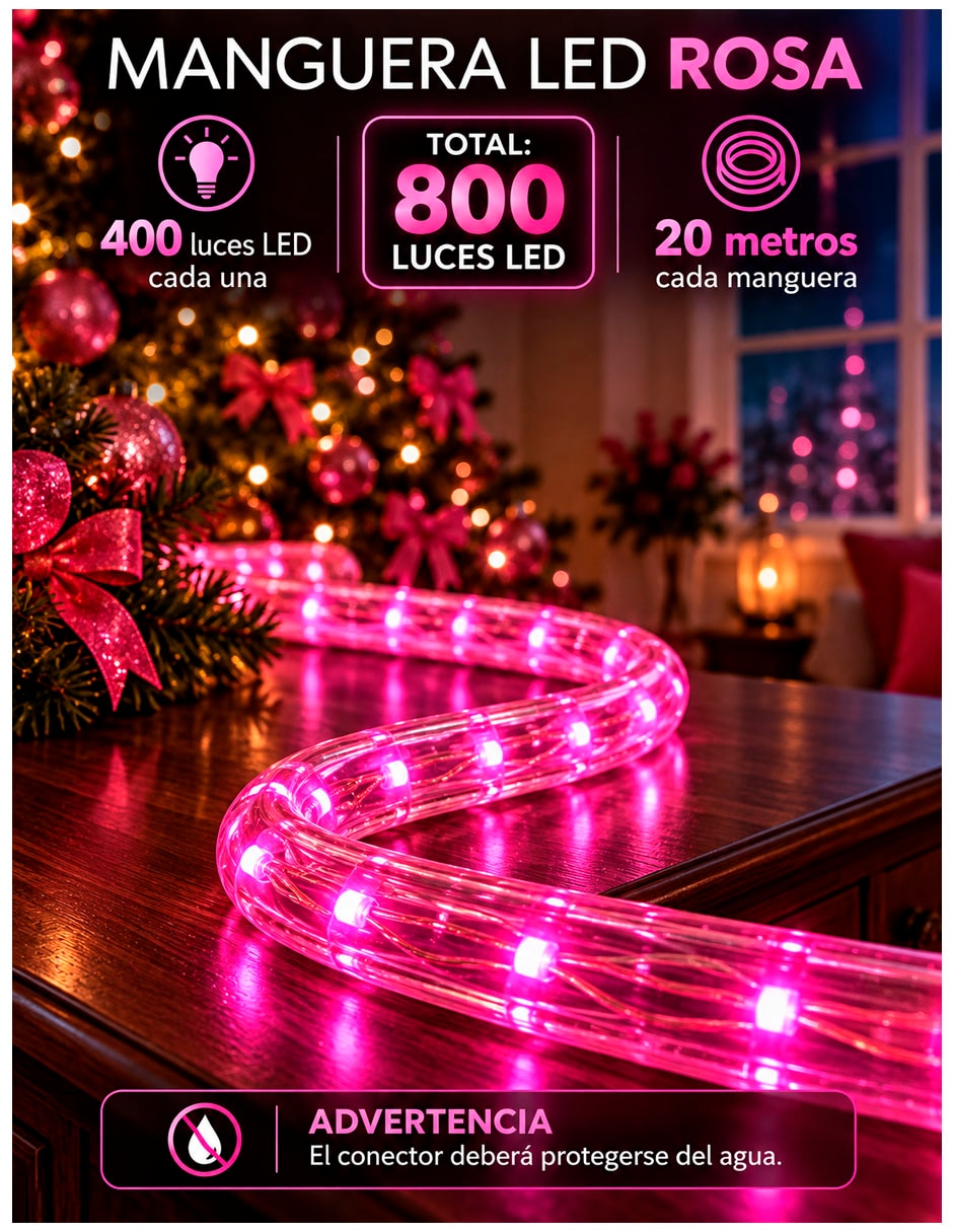 Set de luces LED SIN COLECCION MT400-3C-ROS con 400 focos