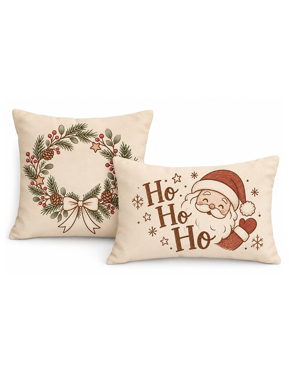 Kit cojín decorativo Set de 2 Cojines Decorativos Beikia Navideños Santa Tradicional Santa Claus Kit cojín decorativo Set de 2 Cojines Decorativos Beikia Navideños Santa Tradicional Santa Claus