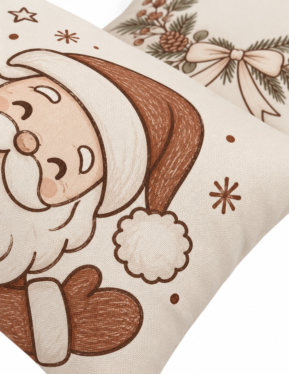 Kit cojín decorativo Set de 2 Cojines Decorativos Beikia Navideños Santa Tradicional Santa Claus 2