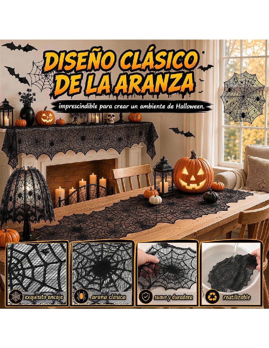 Set mantel Irregular de Poliéster Halloween 3