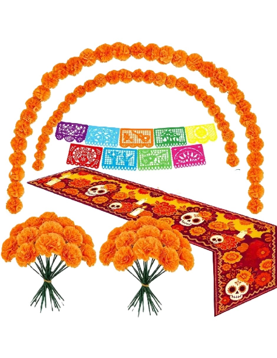 Set mantel Rectangular de Poliéster Día de Muertos Set mantel Rectangular de Poliéster Día de Muertos