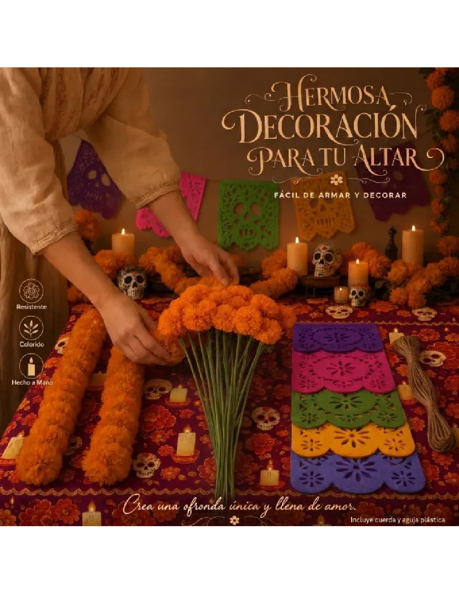 Set mantel Rectangular de Poliéster Día de Muertos 3
