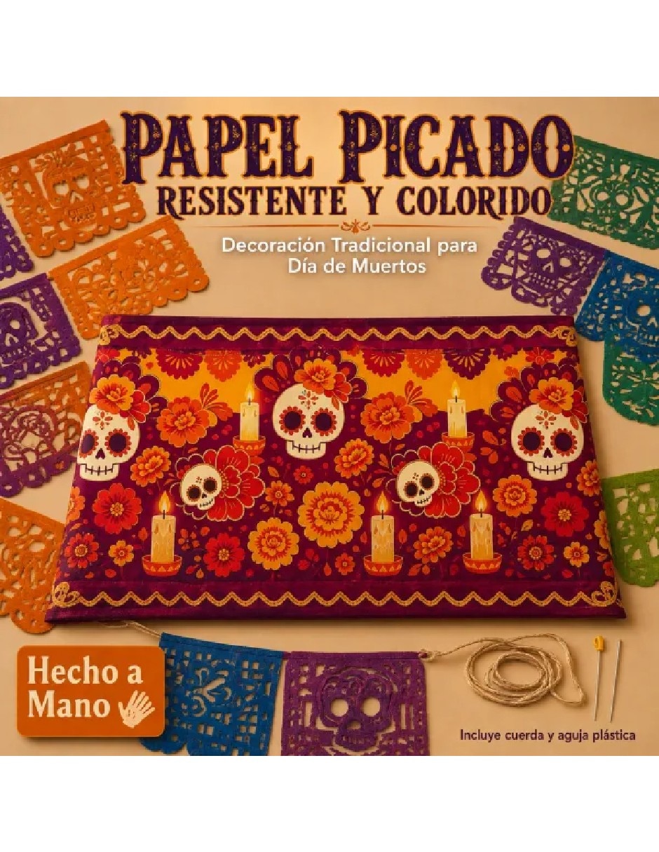 Set mantel Rectangular de Poliéster Día de Muertos 4