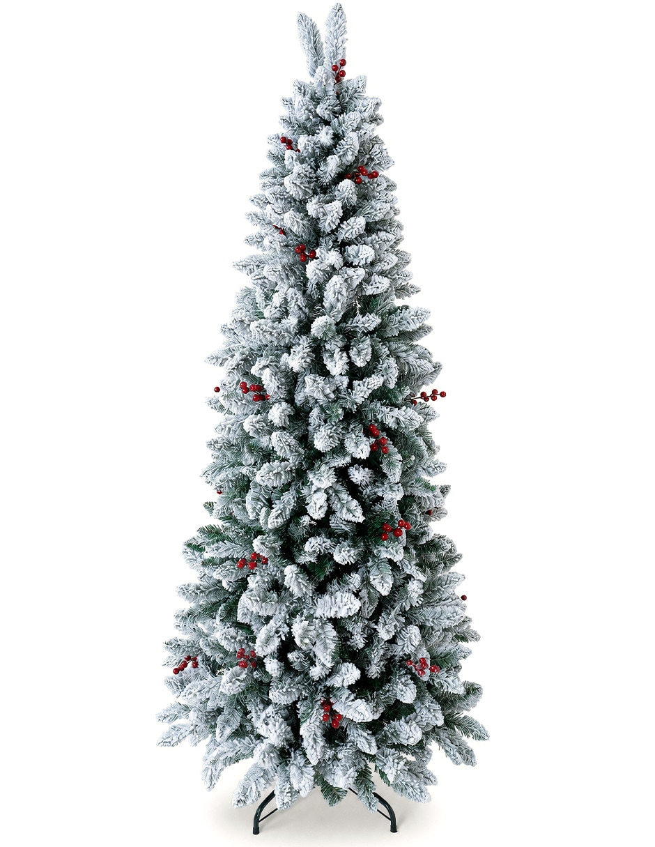 Árbol de navidad con fleco + Bayas rojas decorativas de pvc 1