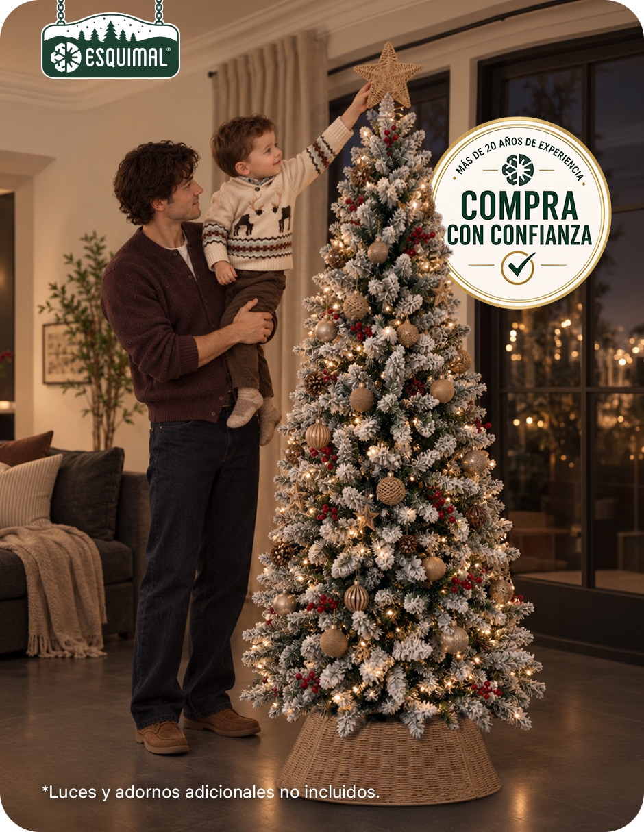 Árbol de navidad con fleco + Bayas rojas decorativas de pvc 5