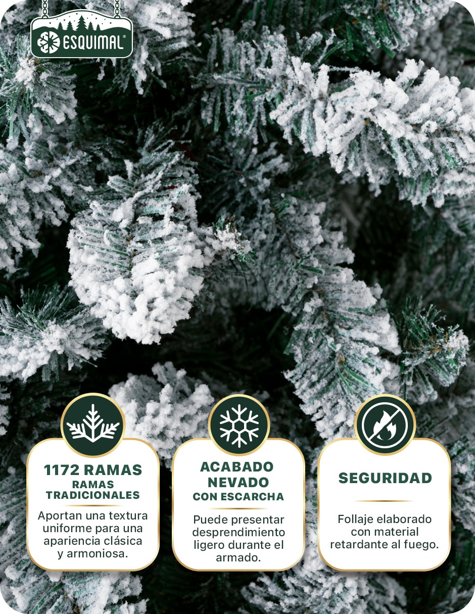 Árbol de navidad con fleco + Bayas rojas decorativas de pvc 7
