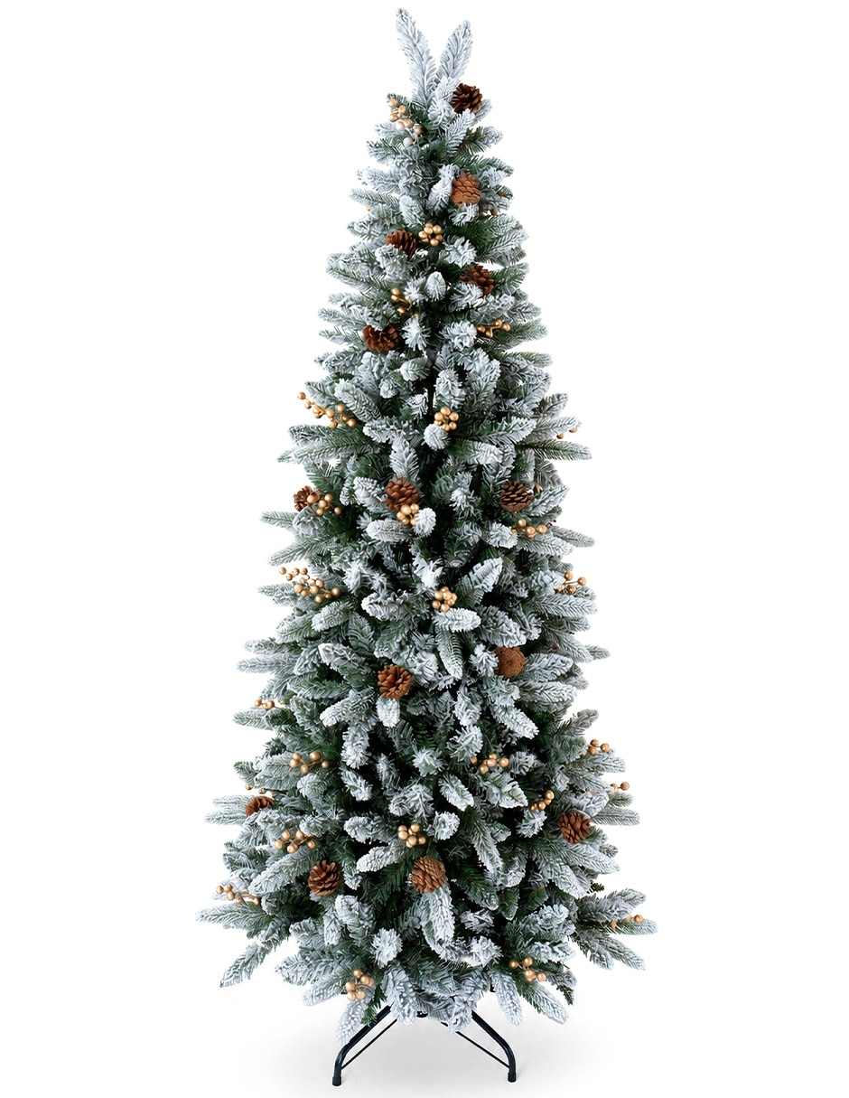 Árbol de navidad Berries doradas + piñas con ramas mixtas de pvc