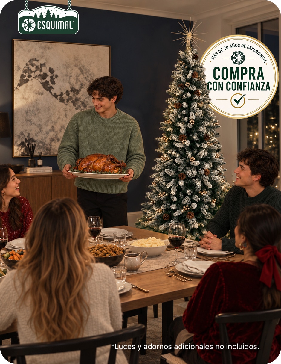 Árbol de navidad Berries doradas + piñas con ramas mixtas de pvc 4