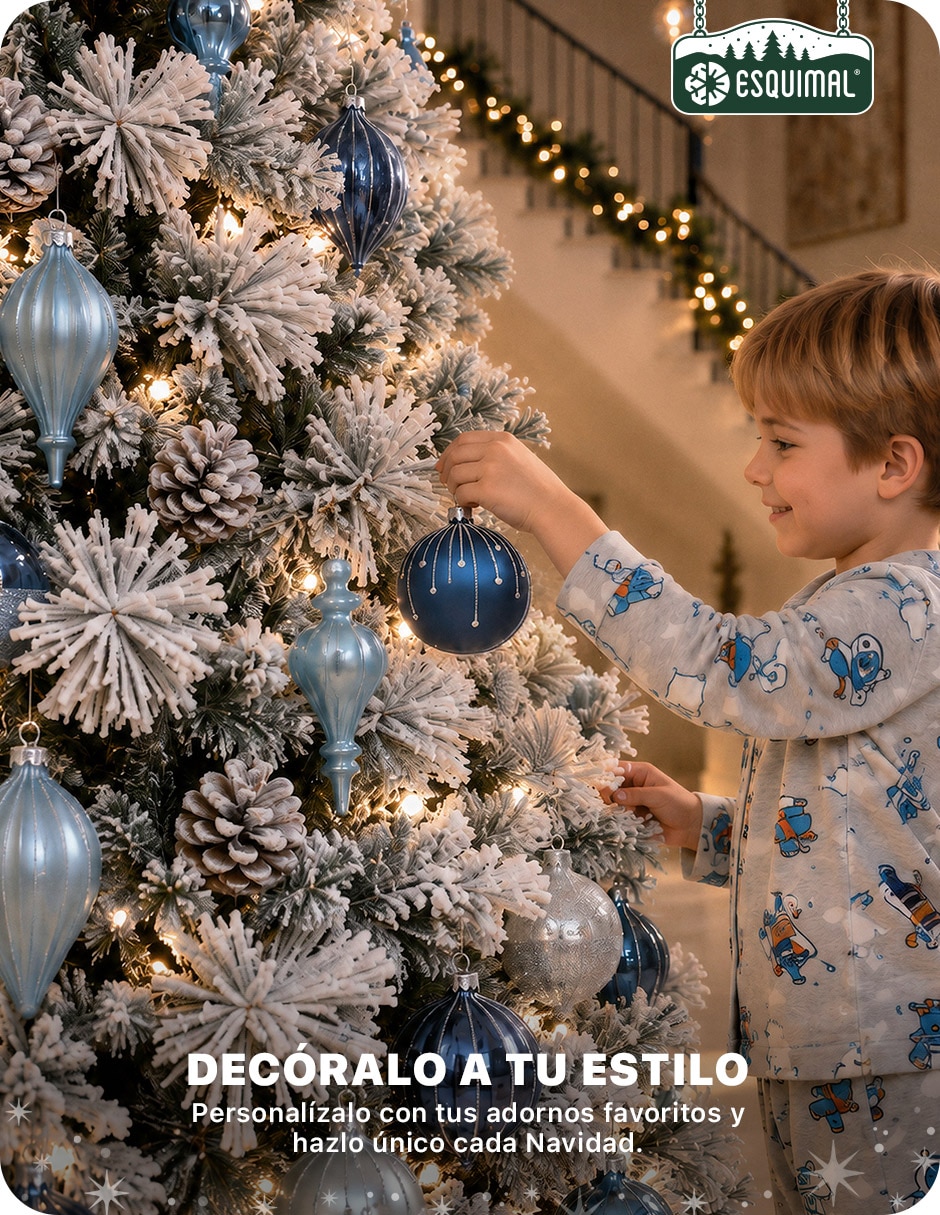 Árbol de navidad con follaje puntas Largas + piñas de pvc 6