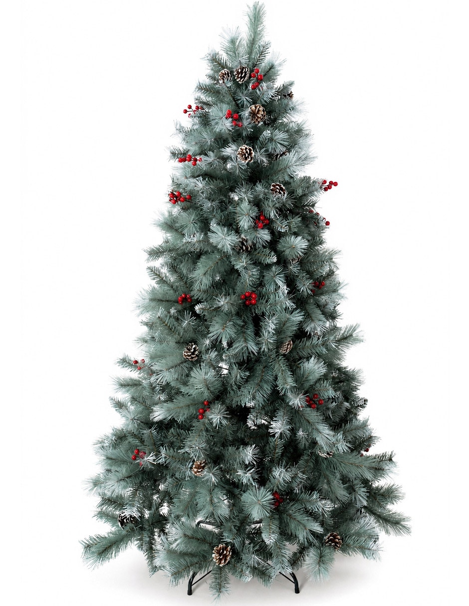 Árbol de navidad con ramas mixtas + Decoración Navideña de pvc
