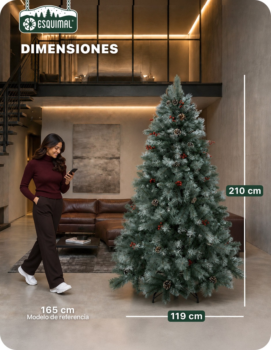 Árbol de navidad con ramas mixtas + Decoración Navideña de pvc 7