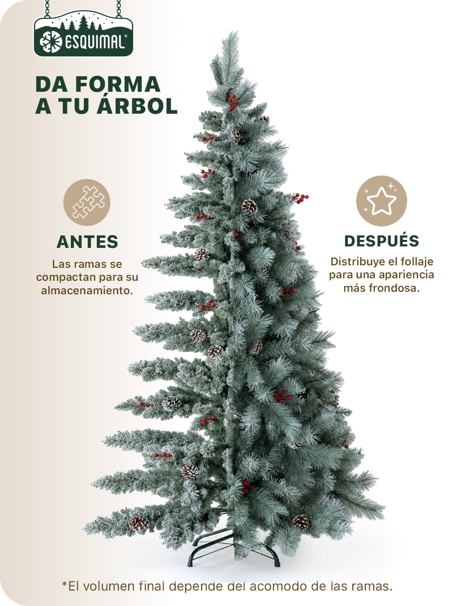 Árbol de navidad con ramas mixtas + Decoración Navideña de pvc 3