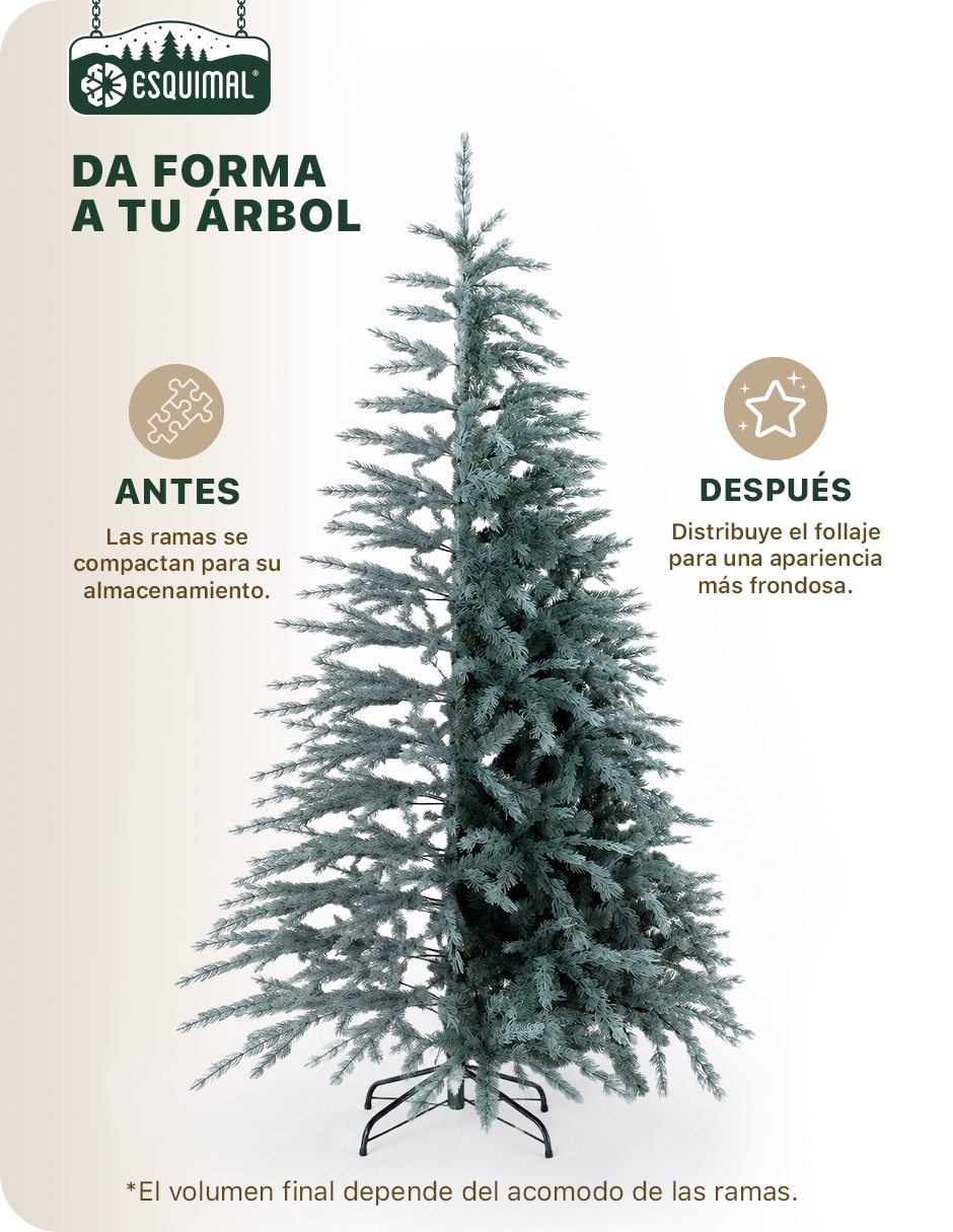 Árbol de navidad clásico con ramas mixtas de pvc 2