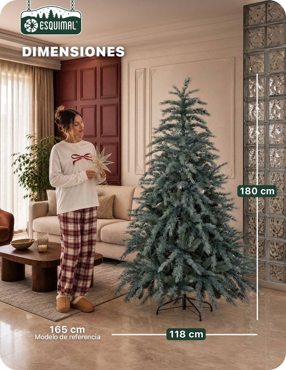 Árbol de navidad clásico con ramas mixtas de pvc 7