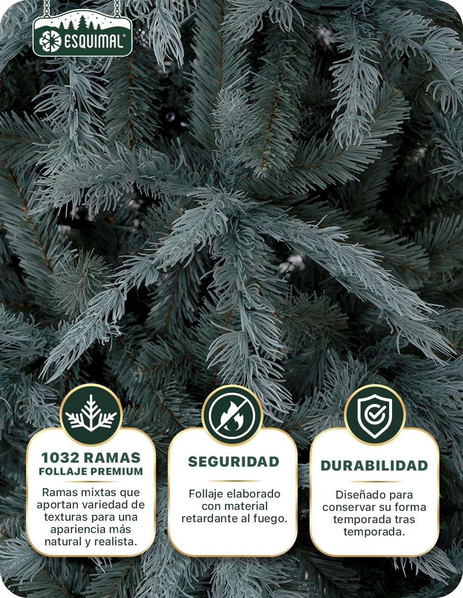 Árbol de navidad clásico con ramas mixtas de pvc 5