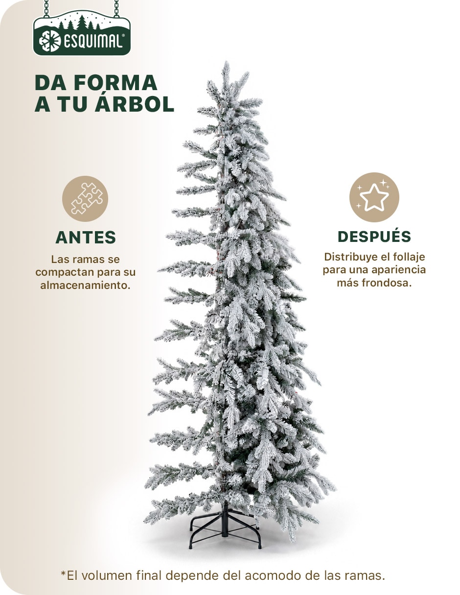 Árbol de navidad con ramas mixtas + ramas estilo cascada + rama Berrie roja de pvc 7