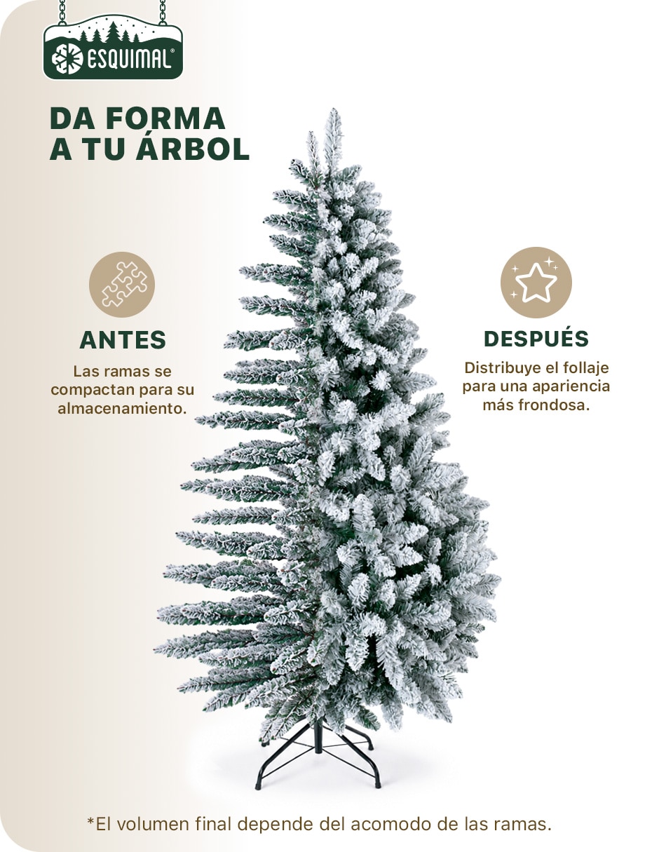 Árbol de navidad clásico escarchado con Nieve de pvc 2