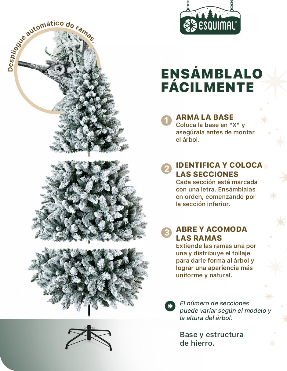 Árbol de navidad clásico escarchado con Nieve de pvc 3