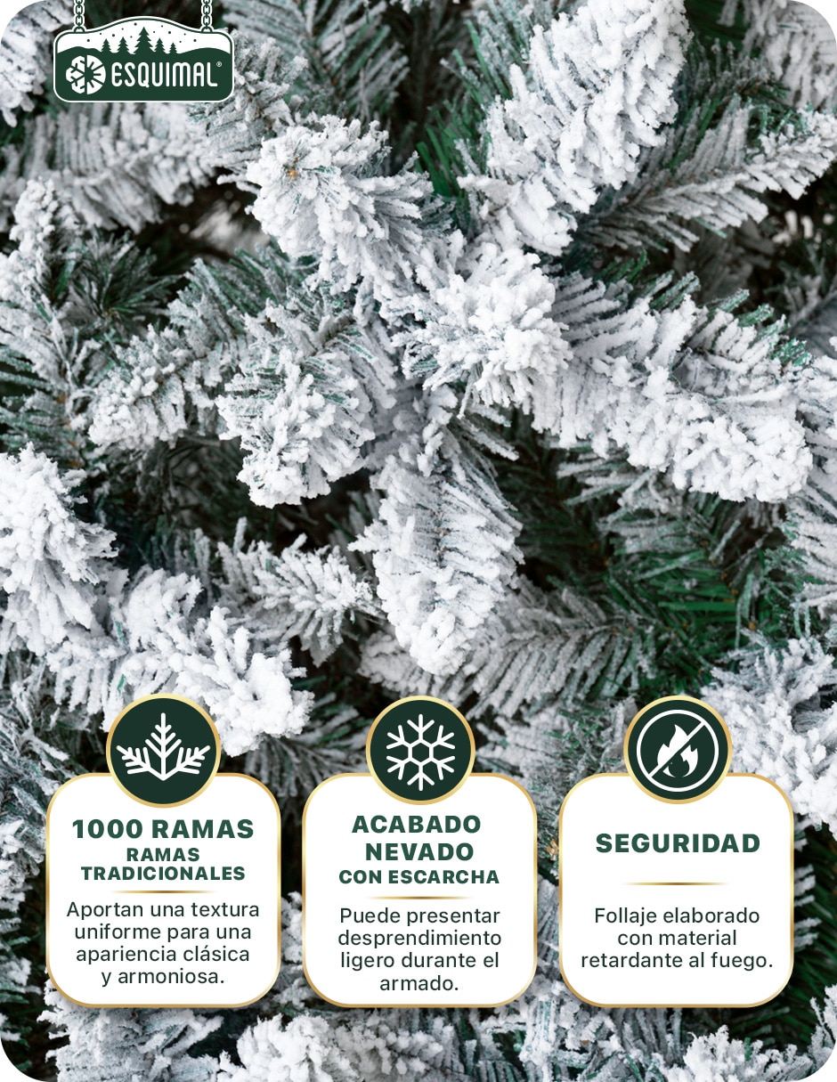 Árbol de navidad clásico escarchado con Nieve de pvc 6