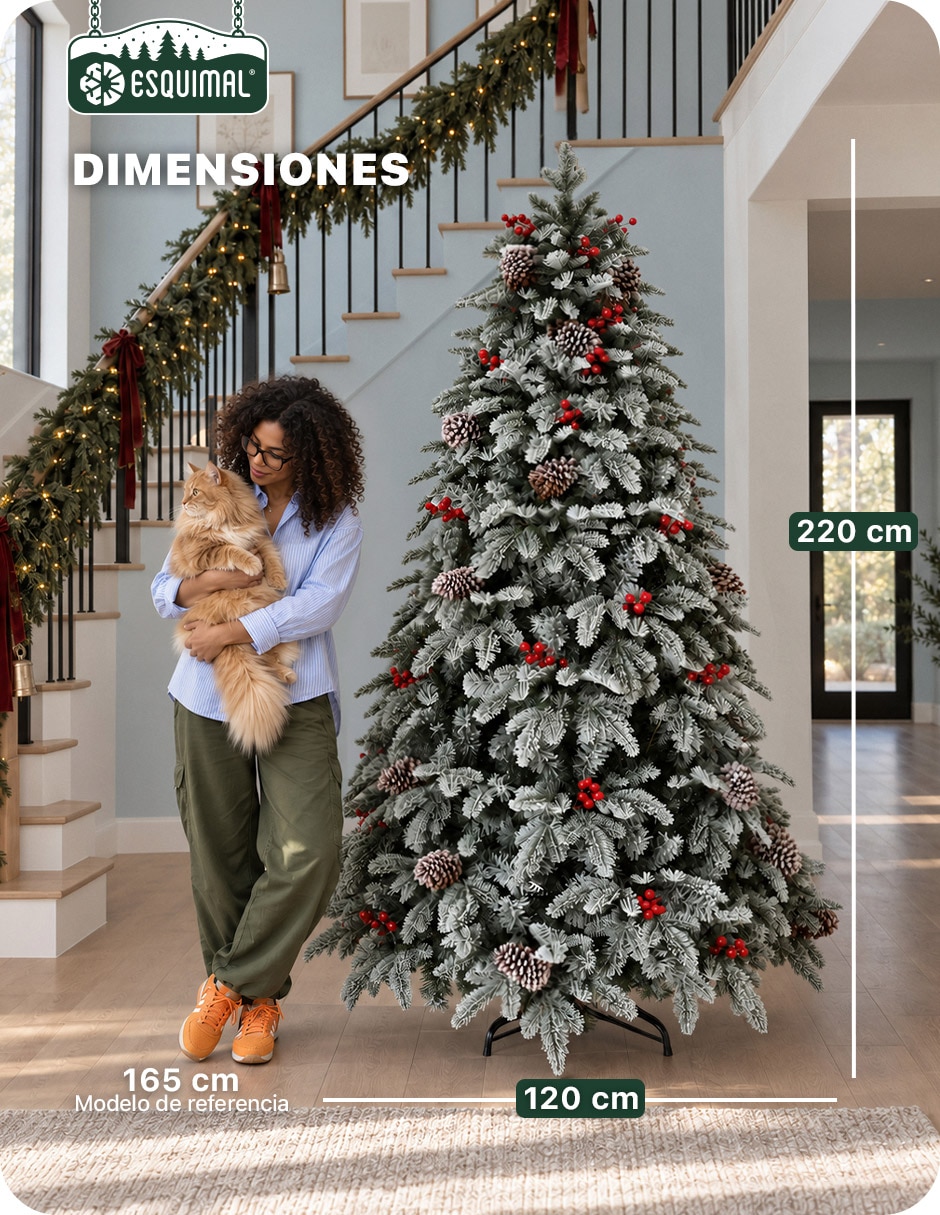 Árbol de navidad con fleco de ramas mixtas + accesorios decorativos de pvc 8