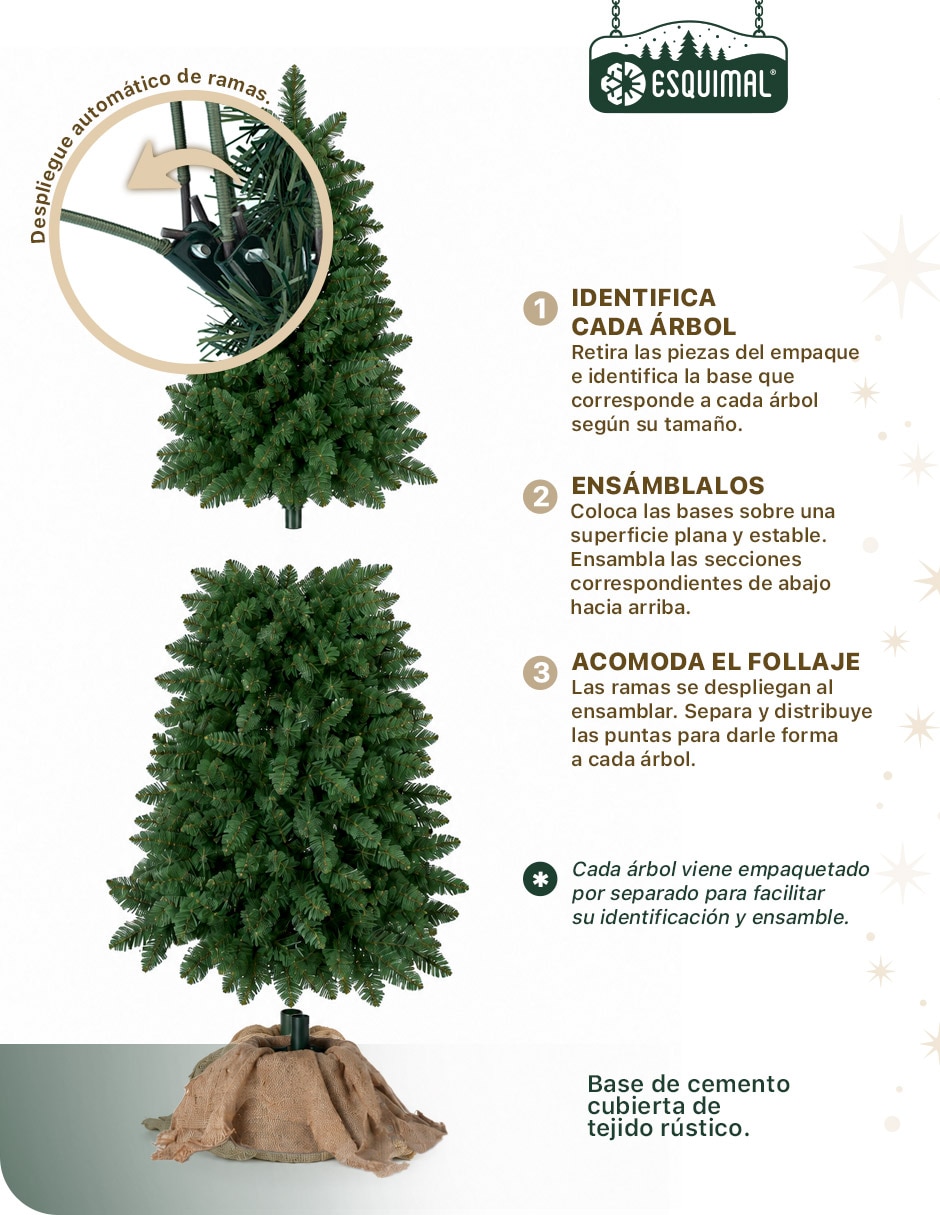 Árbol de navidad Set Arboles clásicos decorativos de pvc 3