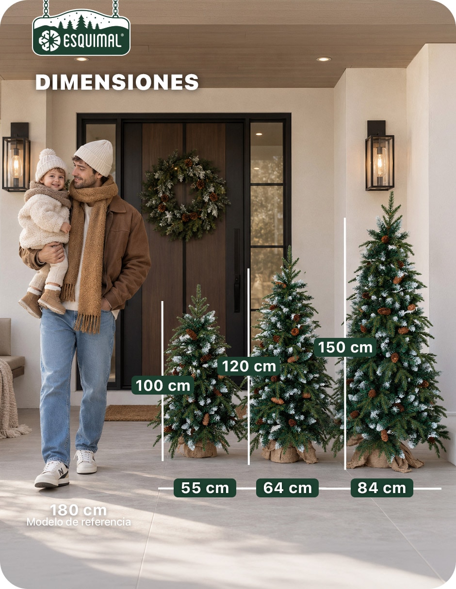 Árbol de navidad Set Nevados + Piñas decorativas de pvc 6