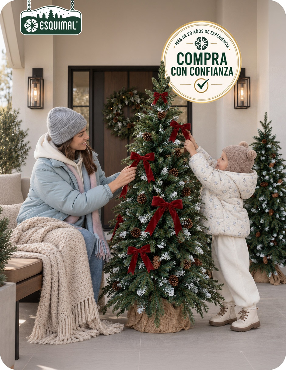 Árbol de navidad Set Nevados + Piñas decorativas de pvc 5