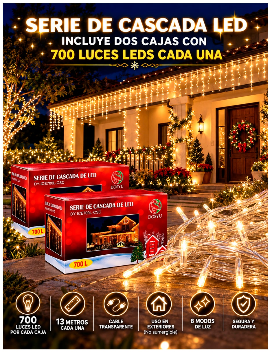 Set de luces led csc700-2pzas con 700 focos 4
