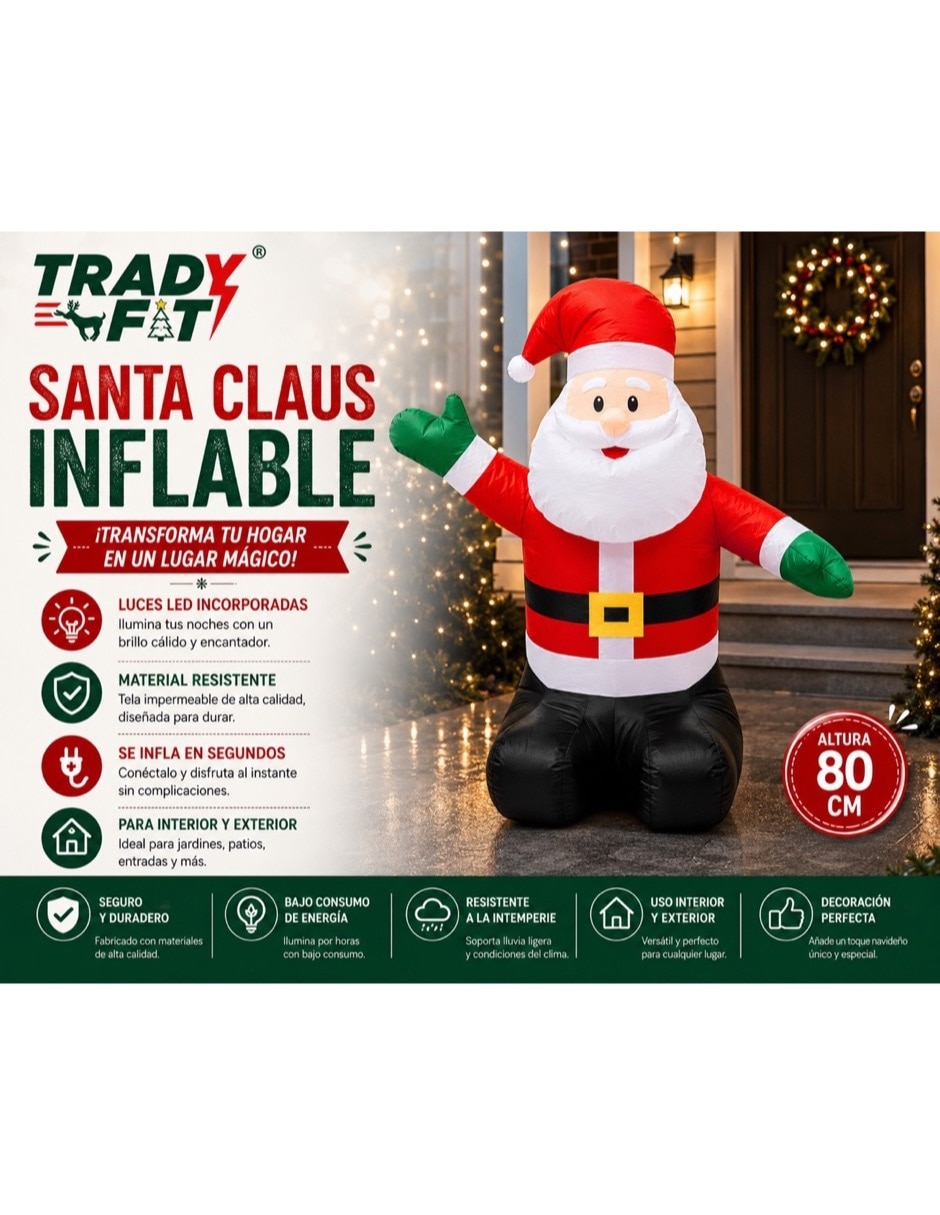 Inflable decorativo forma de Santa Claus 4