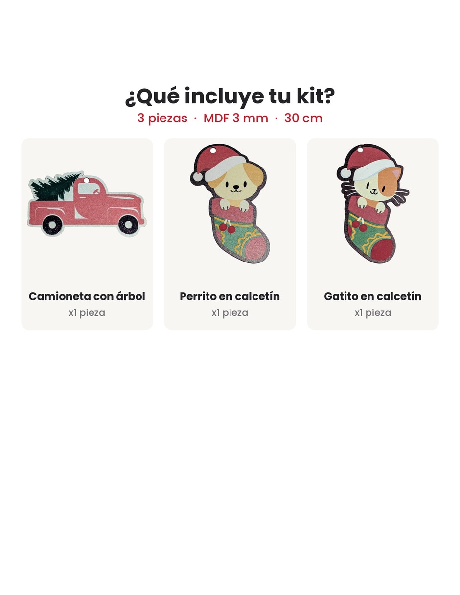 Kit de adornos navideños BOXIS de 3 piezas 3