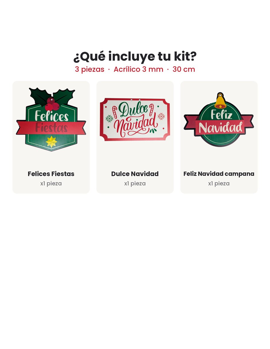 Kit de adornos navideños BOXIS de 3 piezas 3