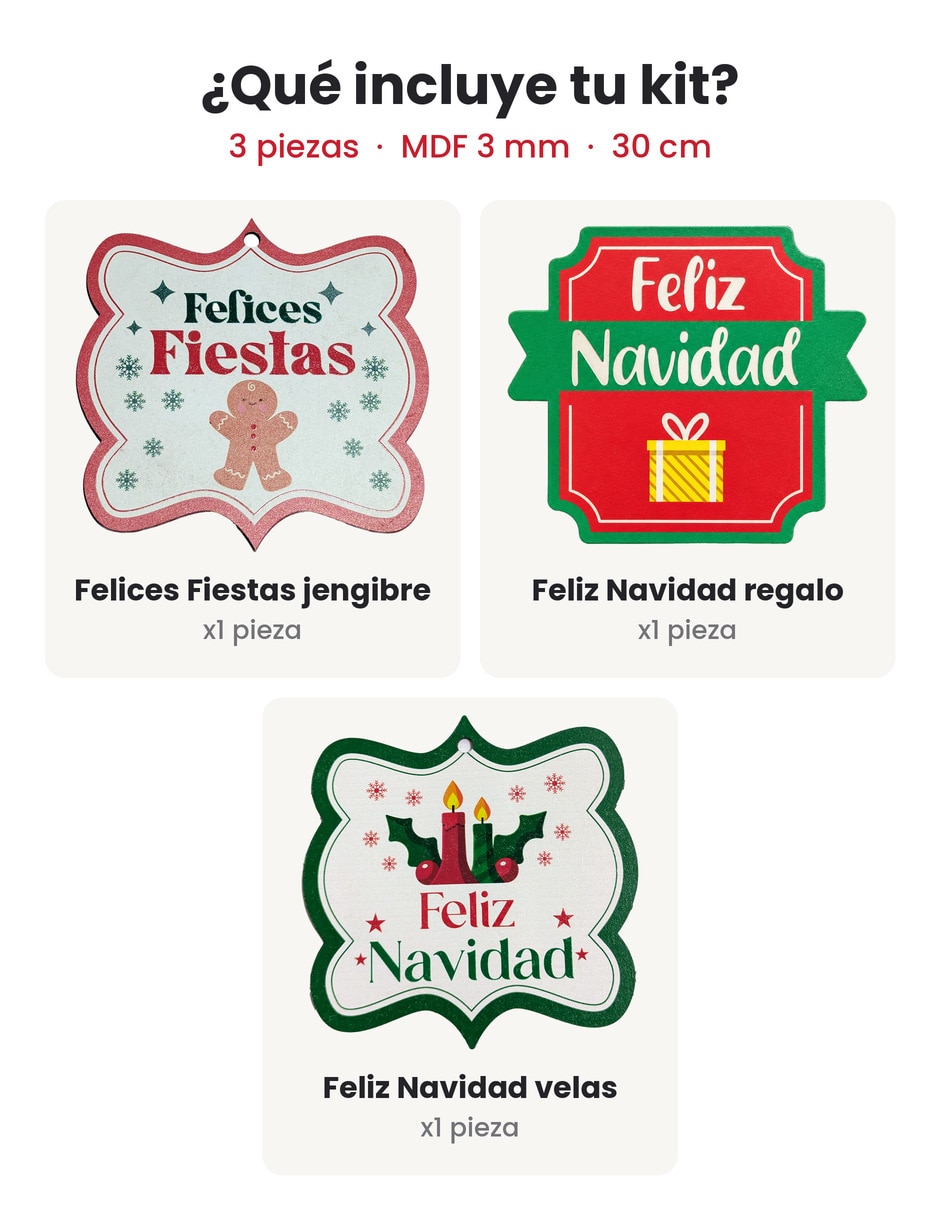 Kit de adornos navideños de 3 piezas 4