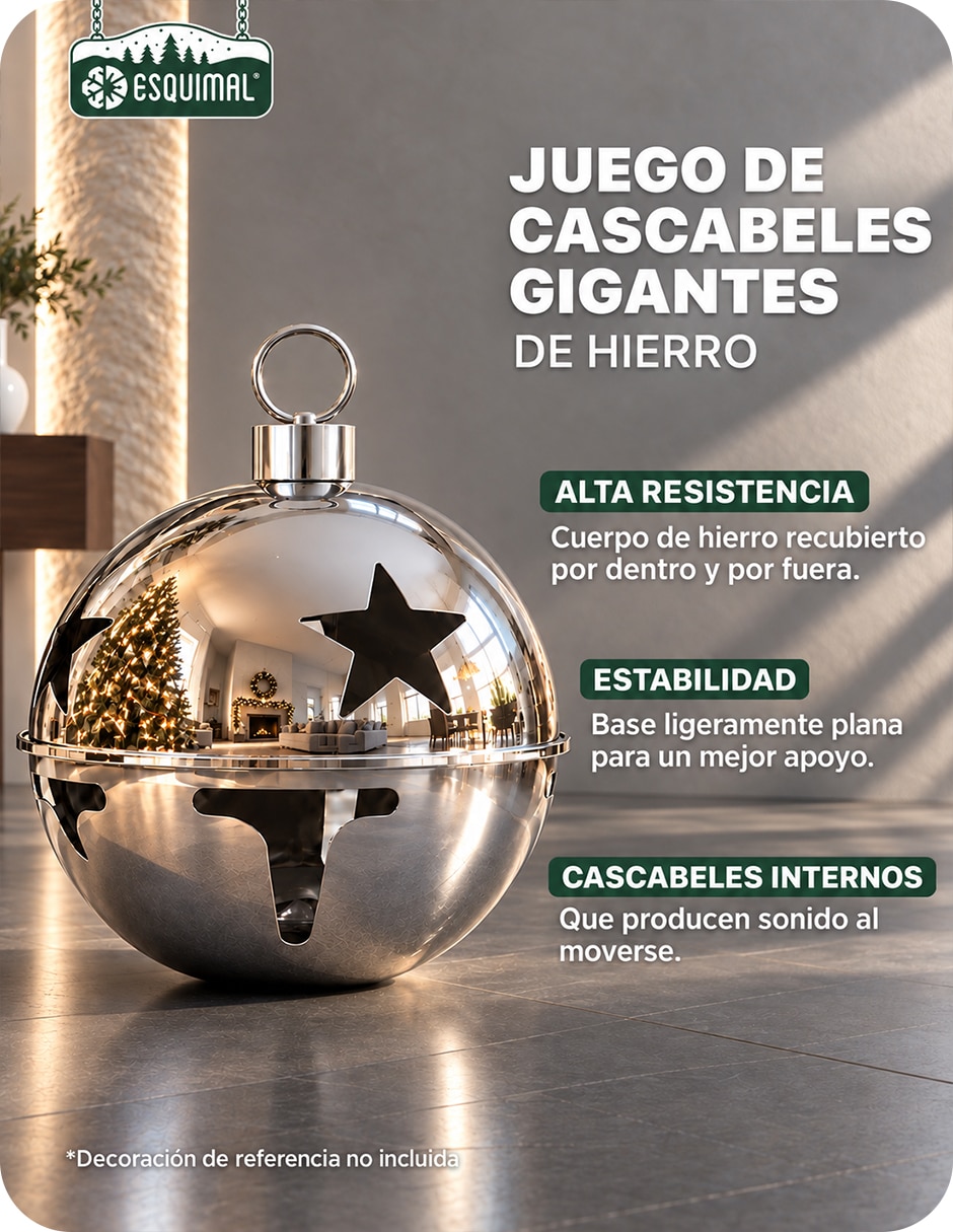Adornos decorativos de cascabel navidad de hierro 3