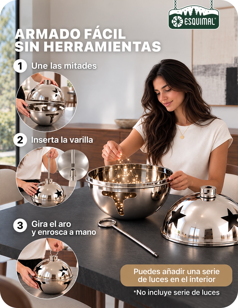 Adornos decorativos de cascabel navidad de hierro 6
