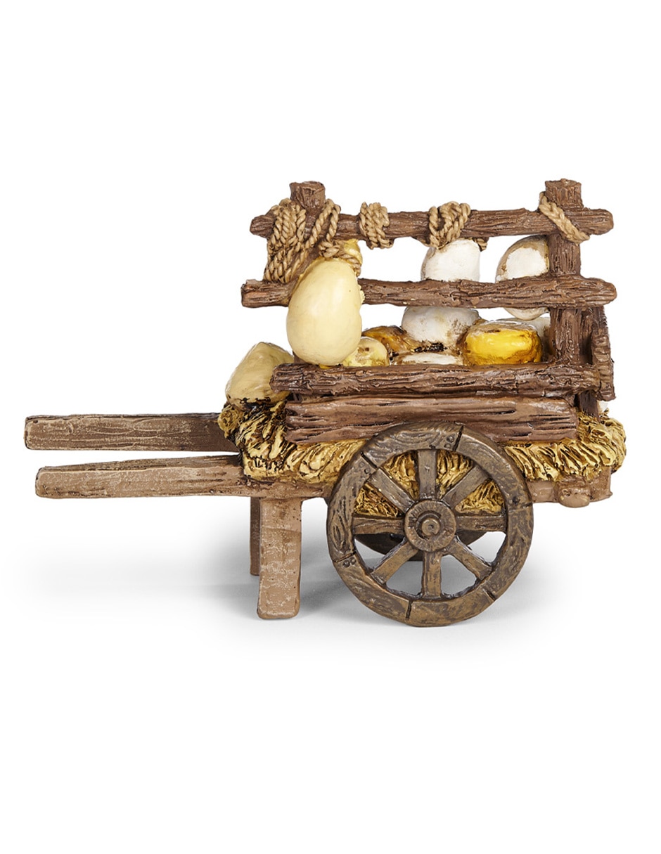Figura decorativa de carrito carreta de quesos para nacimiento 5 de poliresina 2