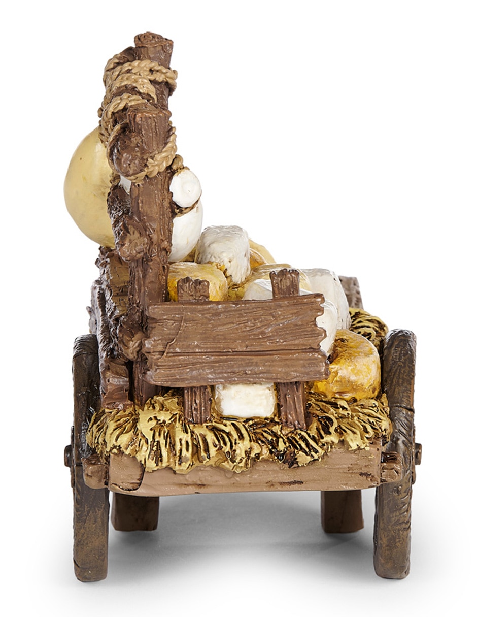 Figura decorativa de carrito carreta de quesos para nacimiento 5 de poliresina 4